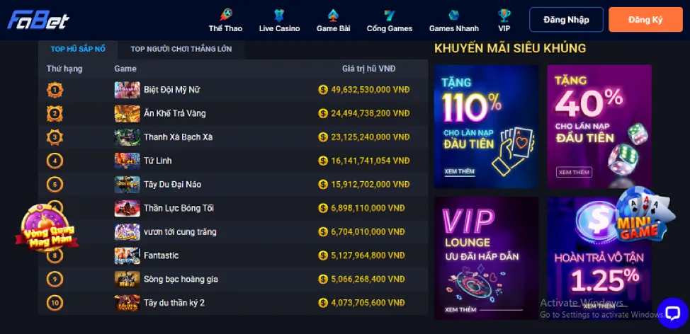 Tổng quan các loại trò chơi slot tại cwin333 casino